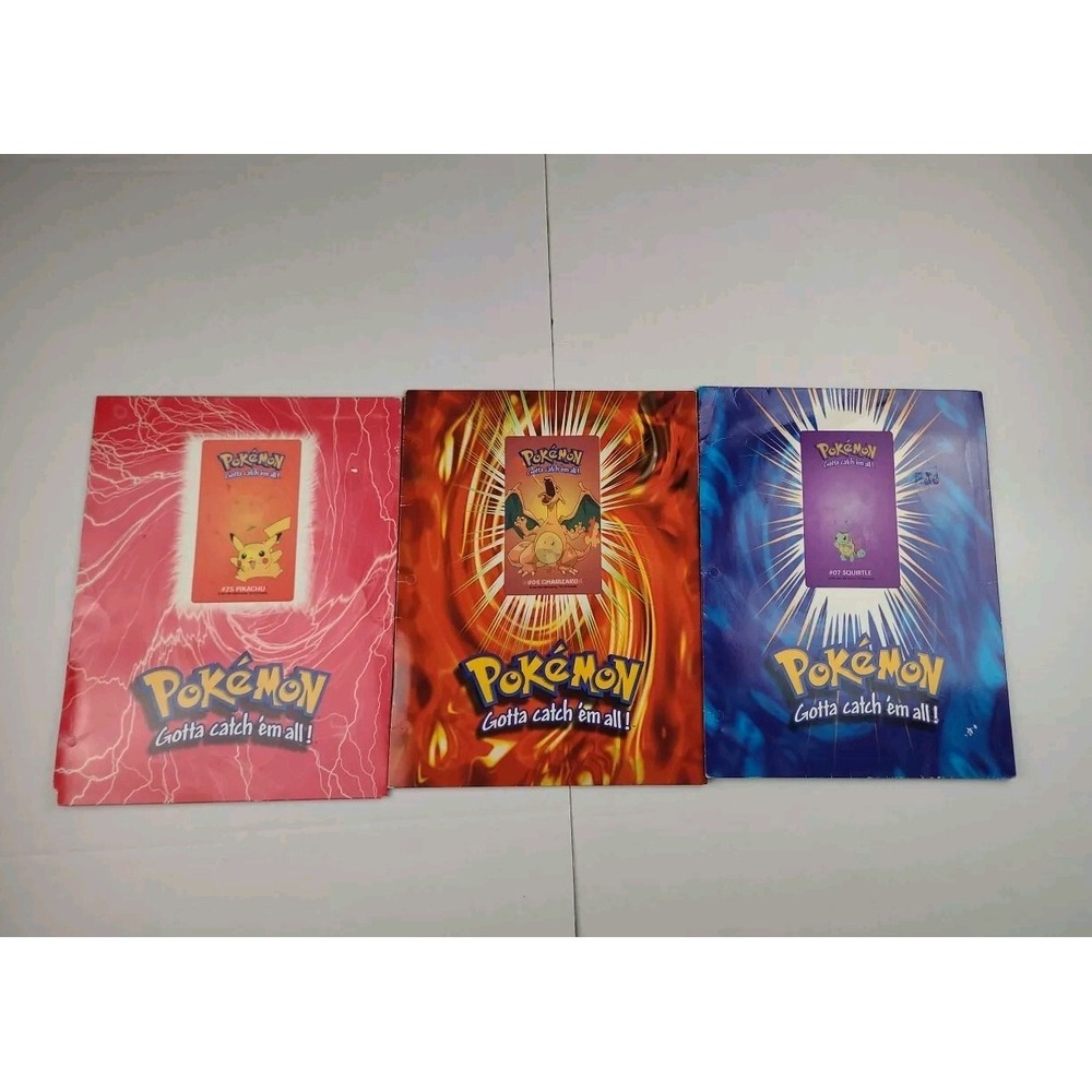 Vintage Pokemon Folder Holographic 90s Charizard‎ Pikachu Nintendo Collectible
